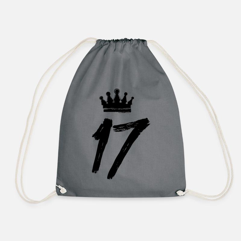 17 Zahl Krone - Turnbeutel - Grau
