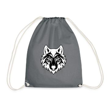 Tête de loup - Sac de sport léger - gris - Devant