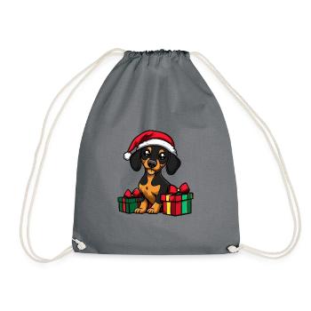 Dachshund Dog Christmas Gifts Dachshund - Drawstring Bag - grey - Front