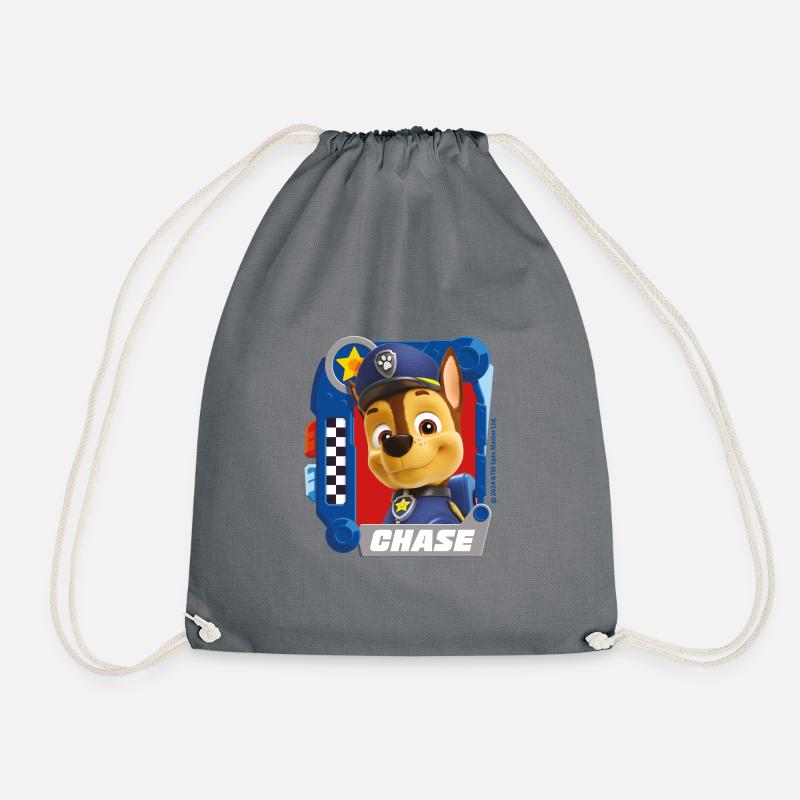 Paw Patrol Chase Character Design - Drawstring Bag - grey
