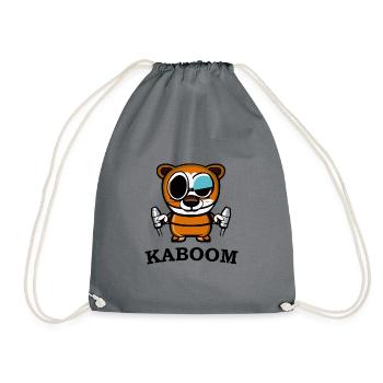 Mad Cat - Drawstring Bag - grey - Front