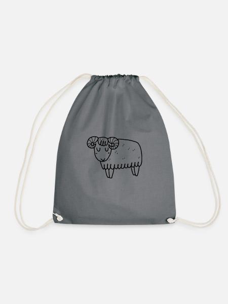 Schaf Islandschaf Widder Mufflon Schafbock - Turnbeutel - Grau