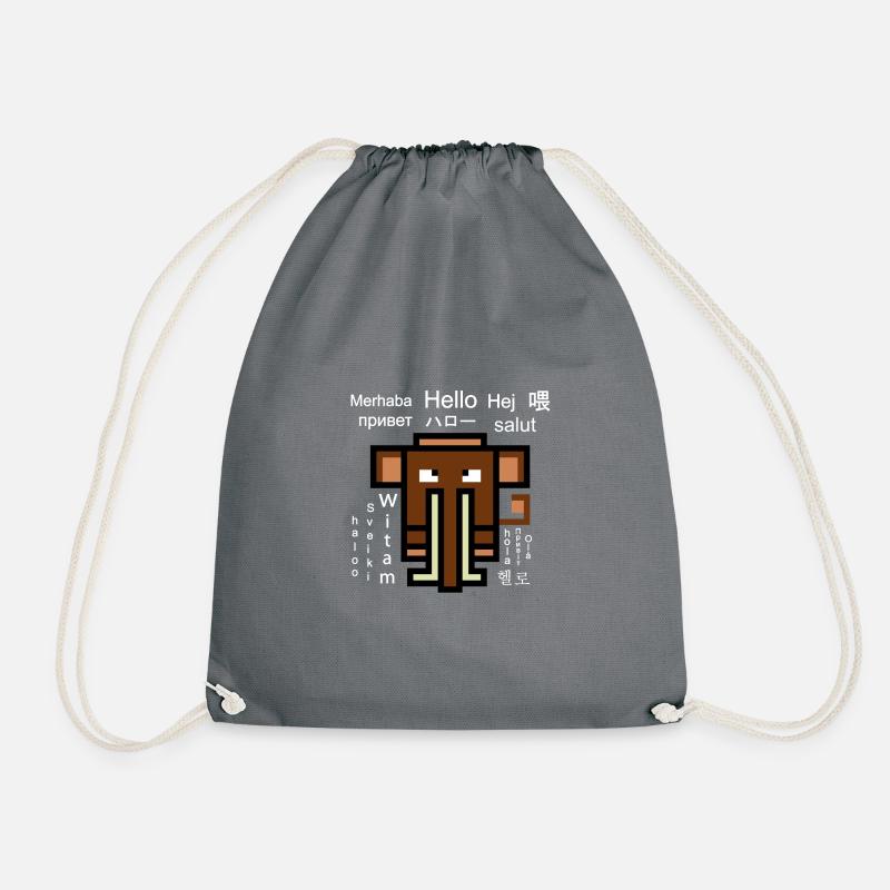 Multilingual Mammoth - Drawstring Bag - grey