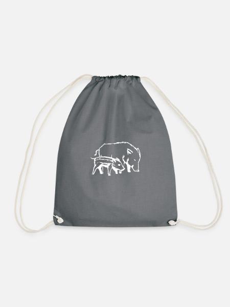 pigs - Drawstring Bag - grey