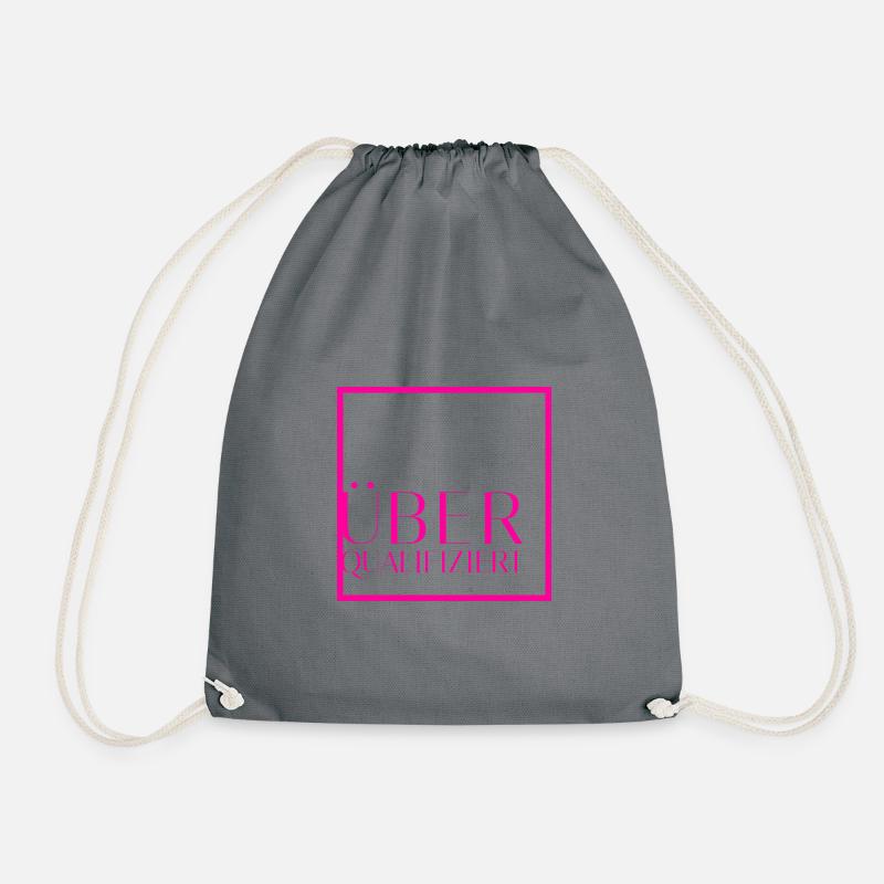 Überqualifiziert Neon Pink - Turnbeutel - Grau