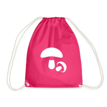 Mushrooms, mushroom picking - Drawstring Bag - fuchsia - Front