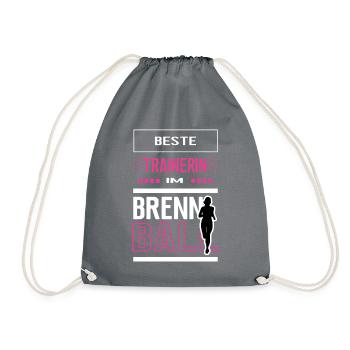Beste Brennball Trainerin Brennballtrainerin Spiel - Turnbeutel - Grau - Vorne