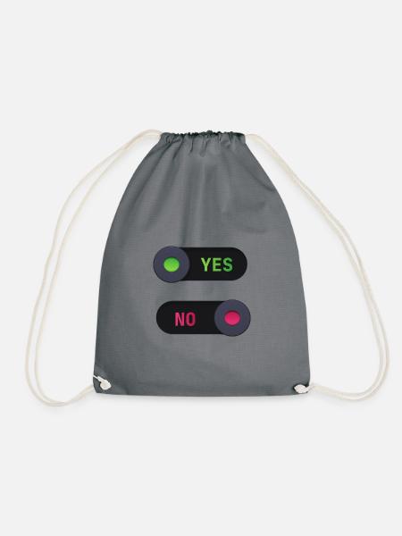 Yes No Switch Design - Turnbeutel - Grau