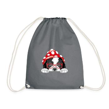 Mignon chien Saint-Bernard avec chapeau d’amanite - Sac de sport léger - gris - Devant