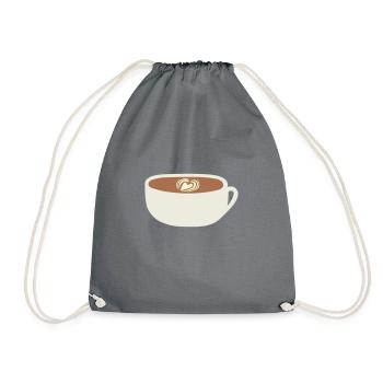 cup of coffee - Drawstring Bag - grey - Front