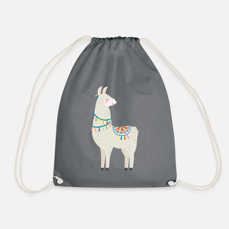 my lama - Drawstring Bag - grey