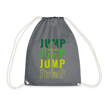 Jump Jump Jump - Jumping Fitness, ein Trendsport - Turnbeutel - Grau - Vorne