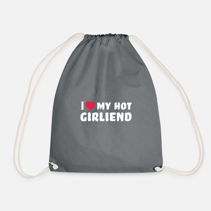 i love my hot girlfriend - Turnbeutel - Grau