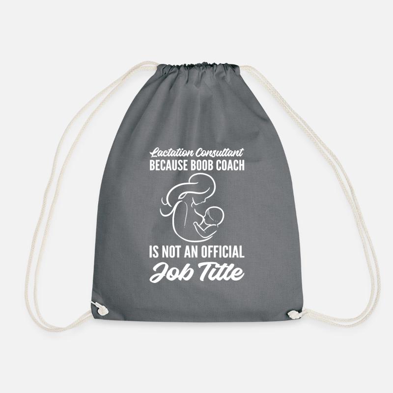 Boob -Trainer Breast Milk Specialist Gift - Drawstring Bag - grey