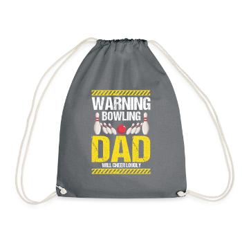 Avertissement Bowling DAD applaudira bruyamment rétro - Sac de sport léger - gris - Devant