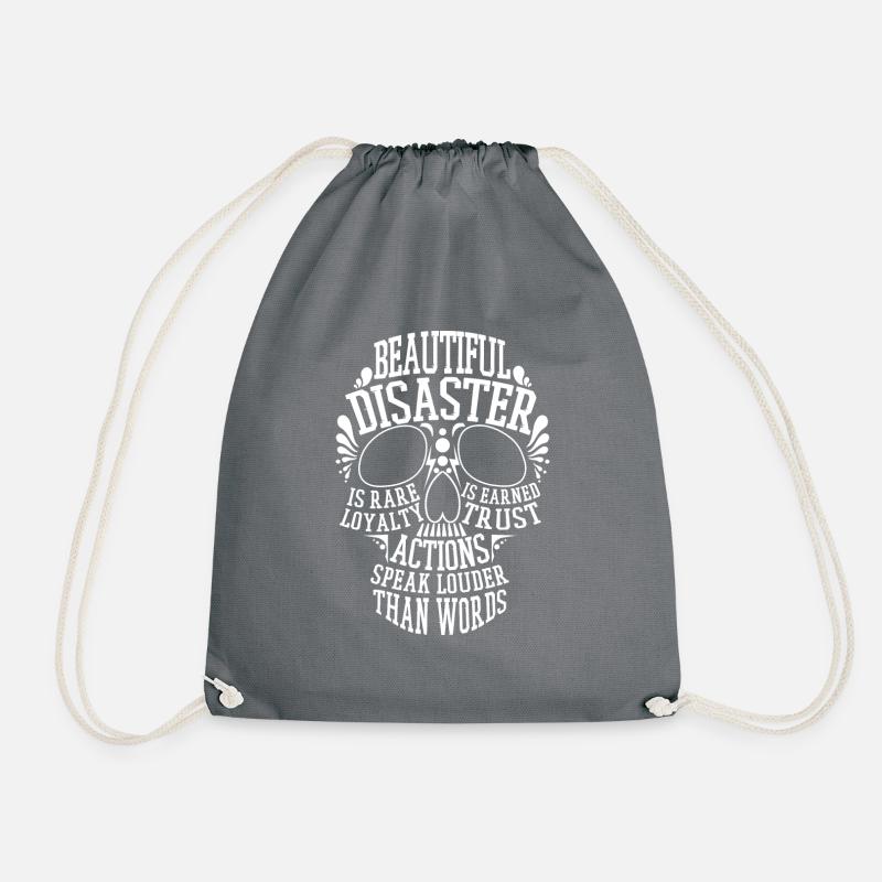 Totenkopf mit Spruch - Turnbeutel - Grau