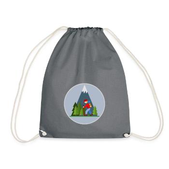 The Mountain Calls: Hiking in the mountains - Drawstring Bag - grey - Front