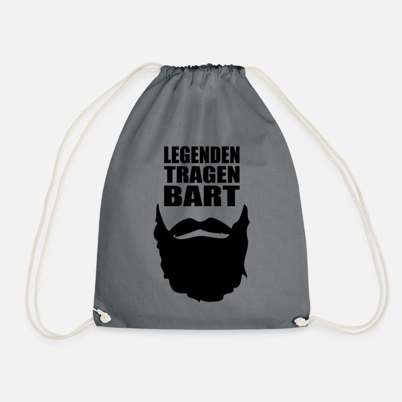 Bart Schnurrbart lustiger Spruch lustige Sprüche - Turnbeutel - Grau