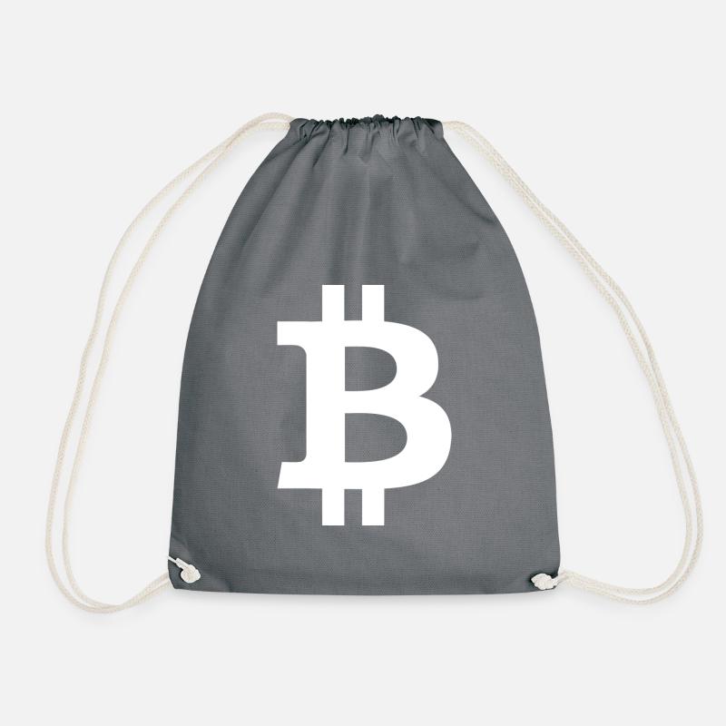 Bitcoin Logo - Drawstring Bag - grey