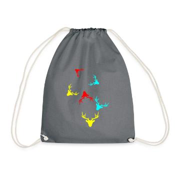 Deer Deer icon - Drawstring Bag - grey - Front