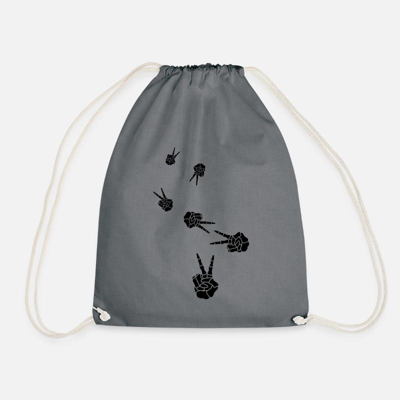 Hand frieden skelett - Turnbeutel - Grau