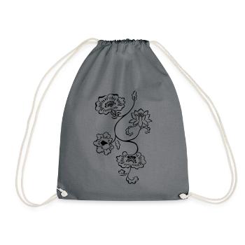 Blumenranke, Ornament - Turnbeutel - Grau - Vorne