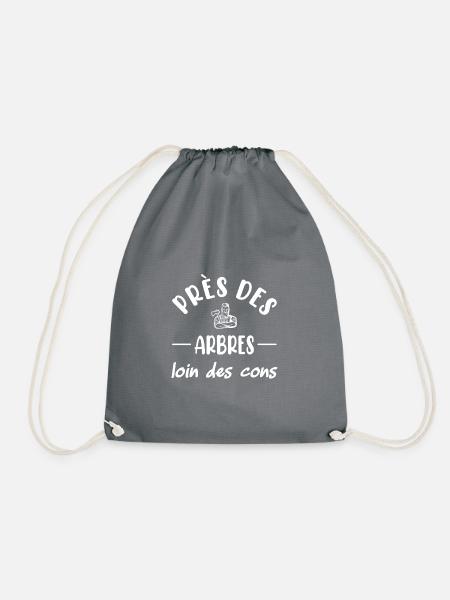 Près des arbres loin des cons t-shirt bûcheron - Sac de sport léger - gris