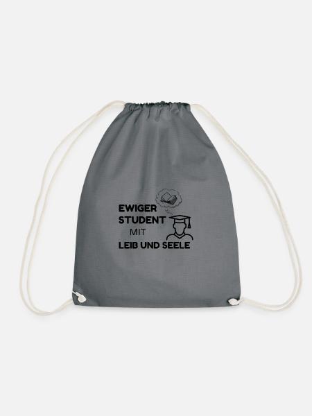 ewiger Student mit Leib und Seele - Turnbeutel - Grau
