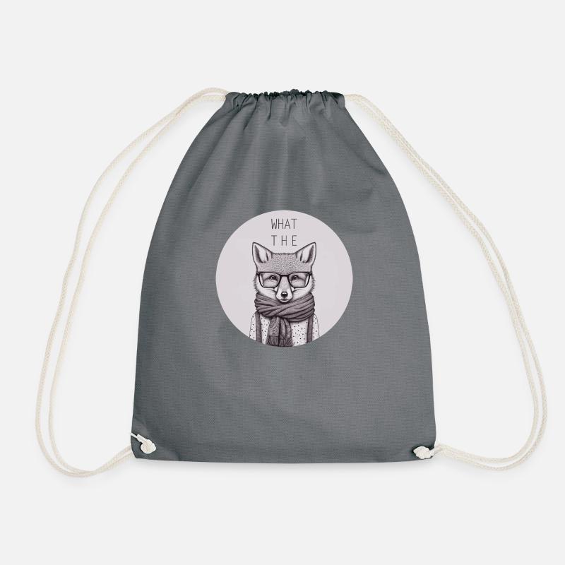 What the Fox - Drawstring Bag - grey