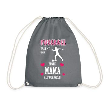 Fussballer Mama Fussball Beste Mutter Geburtstag - Turnbeutel - Grau - Vorne