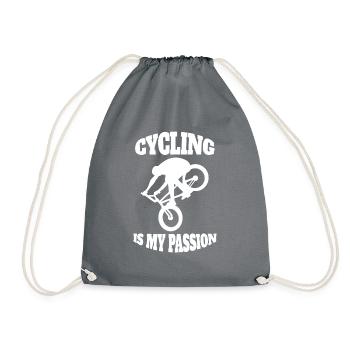 Cycling Cycling Cycling Bike Tour Mountain Bike - Drawstring Bag - grey - Front