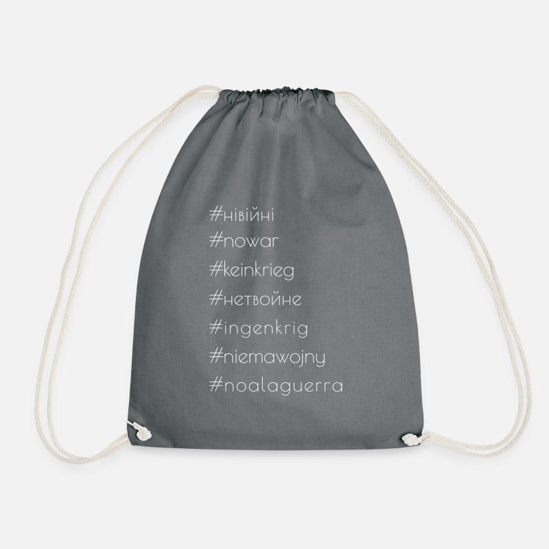 нет войне no war no war - Drawstring Bag - grey