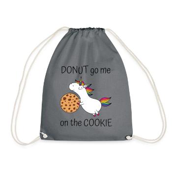 Unicorn Donut Go Me On The Cookie With Cookie - Drawstring Bag - grey - Front