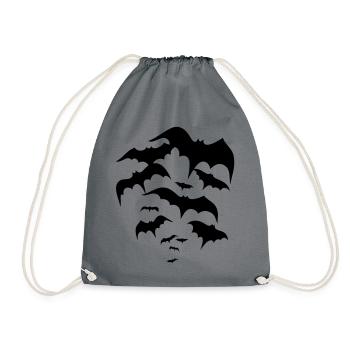 Swarm of flying bats. Vampires, dracula. - Drawstring Bag - grey - Front