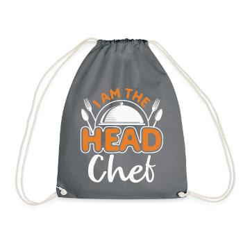 Chef Chef Chefs Kitchen Funny saying - Drawstring Bag - grey - Front