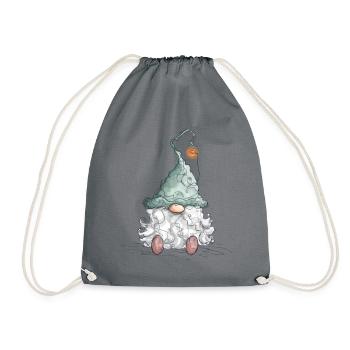 Gnome Dwarf Christmas Gnome Holidays - Drawstring Bag - grey - Front