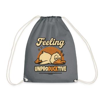 Feeling Unproductive Duck Duck Funny - Drawstring Bag - grey - Front