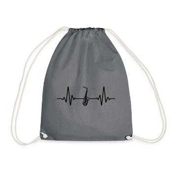 Battements de cœur de saxophone | Couleur changeable - Sac de sport léger - gris - Devant