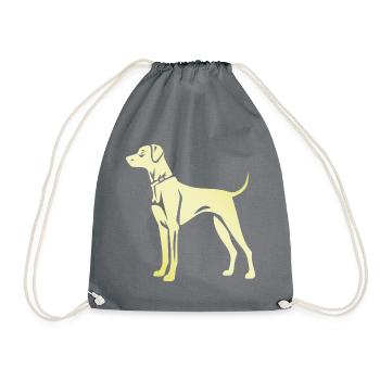 Silhouette de chien dogue allemand - Sac de sport léger - gris - Devant