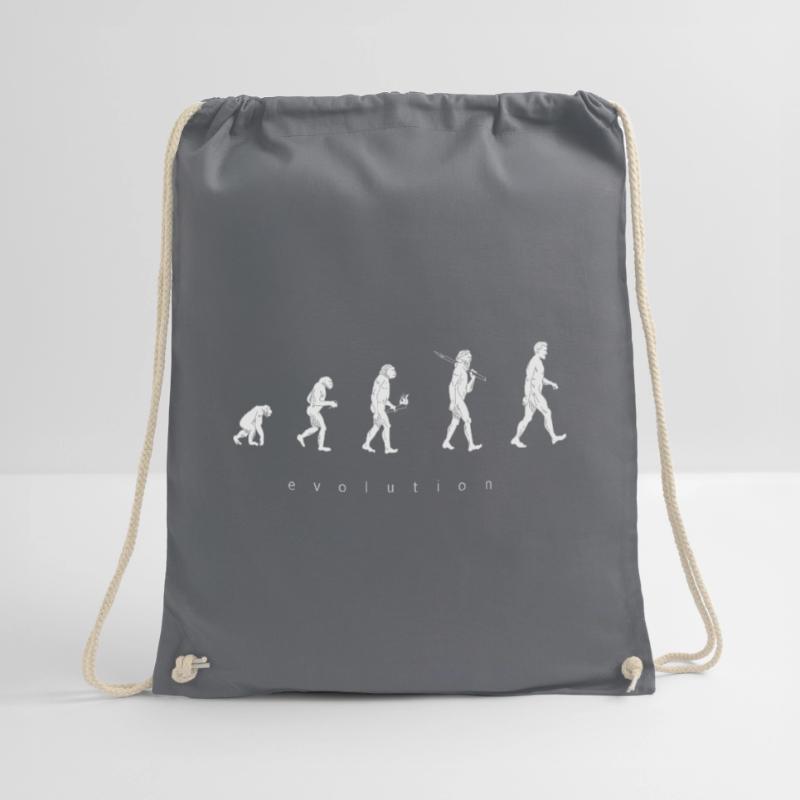 Human evolution Drawstring Bag