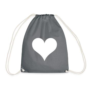 Cœur Blanc - Sac de sport léger - gris - Devant