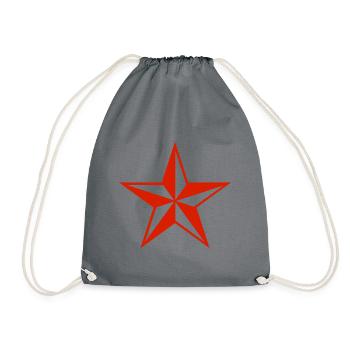 Star Pentagram Red - Drawstring Bag - grey - Front