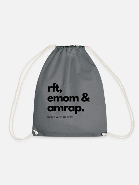 rft emom & amrap - Drawstring Bag - grey