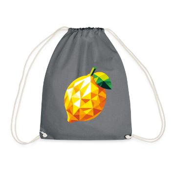 Abstrakte geometrische Zitrone - lebendiges Farbdesign - Turnbeutel - Grau - Vorne