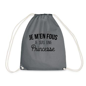 je m en fous je suis une princesse - Sac de sport léger - gris - Devant