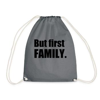 family - Drawstring Bag - grey - Front