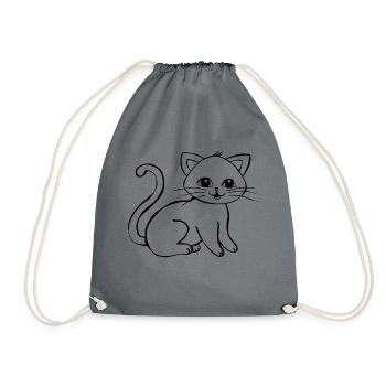 Katze - Turnbeutel - Grau - Vorne
