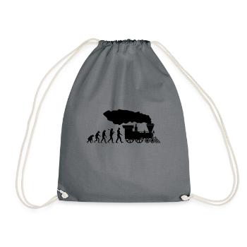 Trains Evolution Shirt · Railroad · Train · Gift - Drawstring Bag - grey - Front