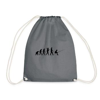 Angler Evolution fishing gift - Drawstring Bag - grey - Front