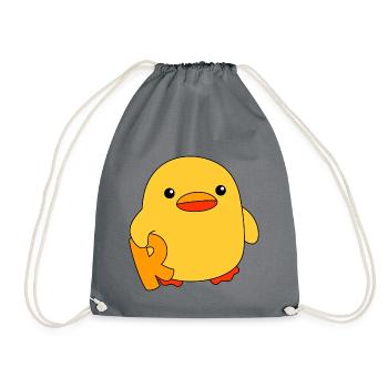 Rente Ente R Ente Rentner Rentnerin Rente Geschenk - Turnbeutel - Grau - Vorne